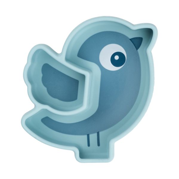 Done By Deer Silicone Stick&Stay Snack Bord Birdee Blue Done By Deer Silicone Stick&Stay Snack Bord Birdee Blue