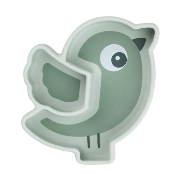 Done By Deer Silicone Stick&Stay Snack Bord Birdee Green Done By Deer Silicone Stick&Stay Snack Bord Birdee Green