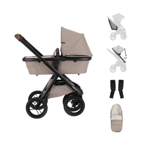 Dubatti One E6 Kinderwagen 2-in-1 - Dark Brown / Soft Taupe