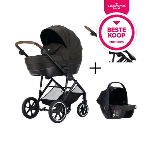 Puck Kinderwagen 3-in-1 Carl Donkergroen