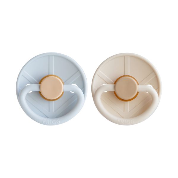 Frigg Little Viking Fopspeen - Rond - 2 Stuks - 0-6 Mnd - Powder Blue/Cream Frigg Little Viking Fopspeen - Rond - 2 Stuks - 0-6 Mnd - Powder Blue/Cream