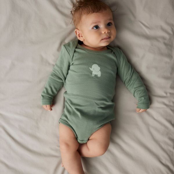 Name It Romper - 3P LS Solid Rib - Elephant - Mt. 50 Name It Romper - 3P LS Solid Rib - Elephant - Mt. 50