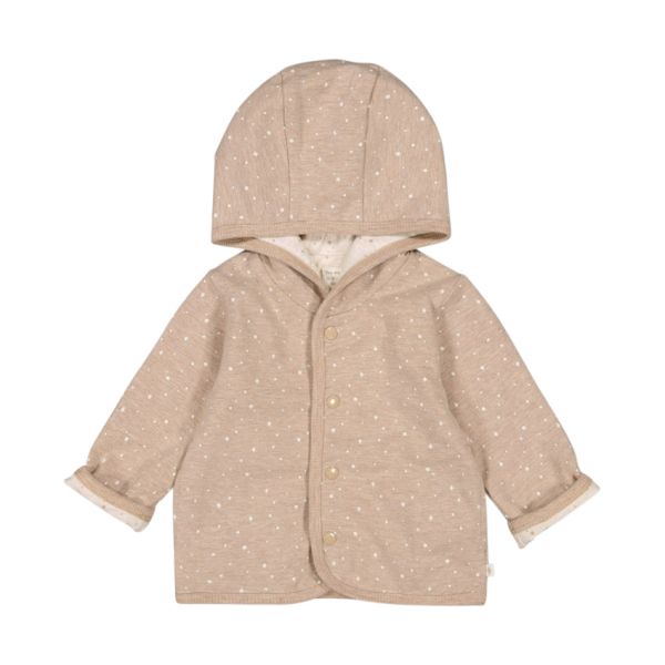 Feetje Jas Met Capuchon Omkeerbaar Print The Magic Is In You Taupe Melange 50