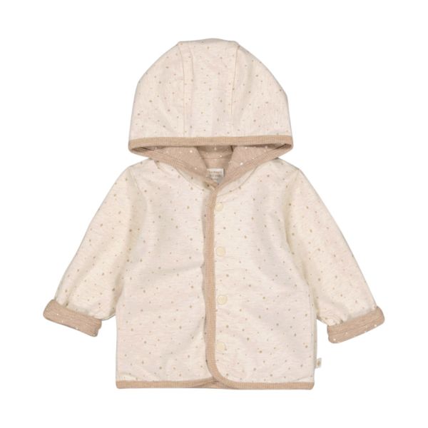 Feetje Jas Met Capuchon Omkeerbaar Print The Magic Is In You Taupe Melange 50