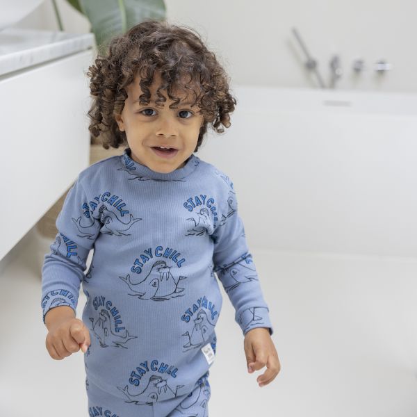 Feetje Willy Walrus Pyjama - Maat 56 - Blauw