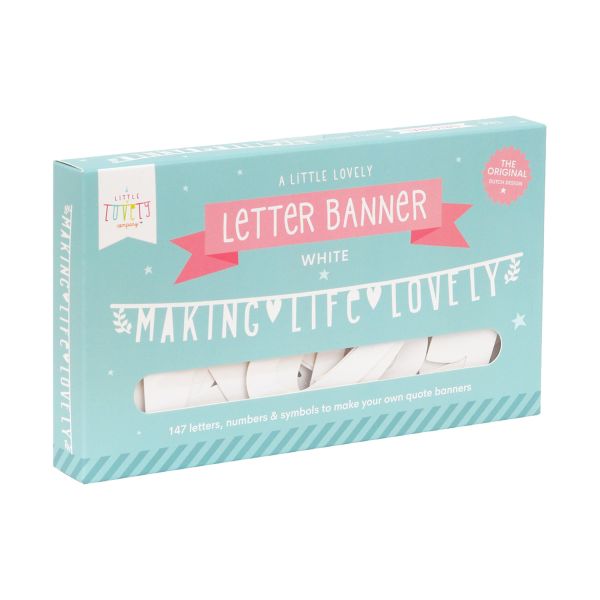 A Little Lovely Company Letter Banner - White A Little Lovely Company Letter Banner - White