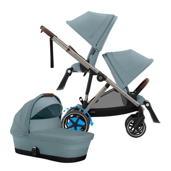 Cybex E-Gazelle S DUO kinderwagen 3-in-1 Stormy Blue/Light Blue Cybex E-Gazelle S DUO kinderwagen 3-in-1 Stormy Blue/Light Blue