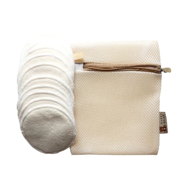 HappyBear Zoogcompressen Wasbaar (10 stuks) Inclusief Wasnet + Tasje HappyBear Zoogcompressen Wasbaar (10 stuks) Inclusief Wasnet + Tasje