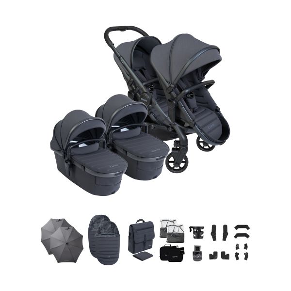 ICandy Peach 8 Twin Kinderwagen 2-in-1 - Complete Bundel - Grey ICandy Peach 8 Twin Kinderwagen 2-in-1 - Complete Bundel - Grey