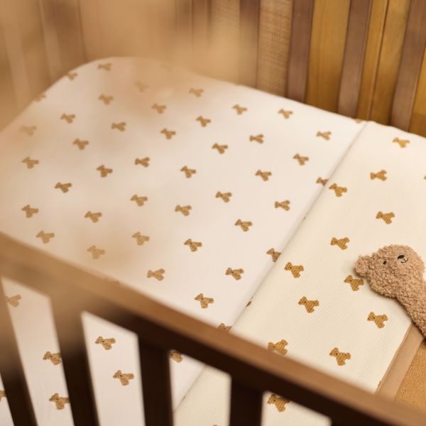 Jollein Hoeslaken - 60x120 cm - Jersey - Mini Teddy Bear