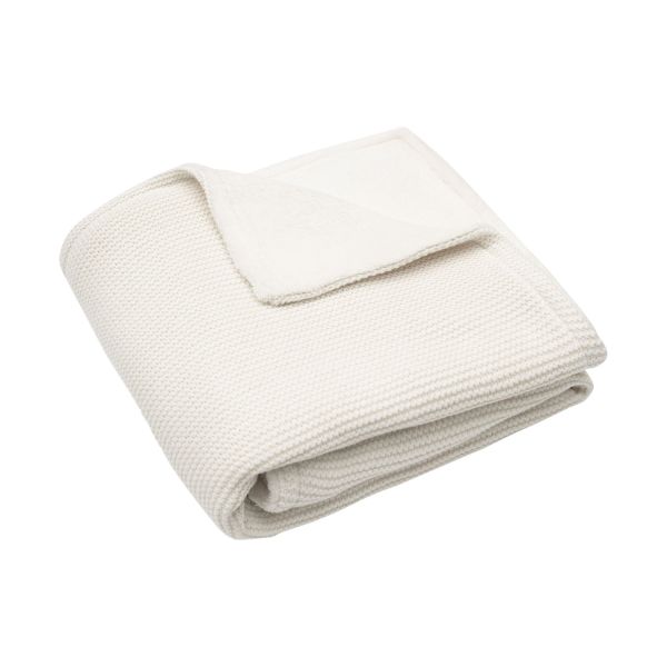 Jollein Ledikantdeken Basic Knit Ivory/Coral Fleece 100 x 150 cm Jollein Ledikantdeken Basic Knit Ivory/Coral Fleece 100 x 150 cm