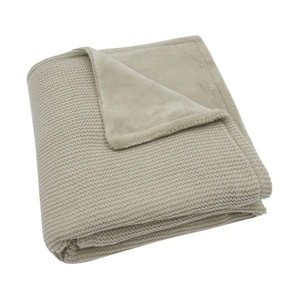 Jollein Wiegdeken Basic Knit Olive Green/Fleece 75 x 100 cm