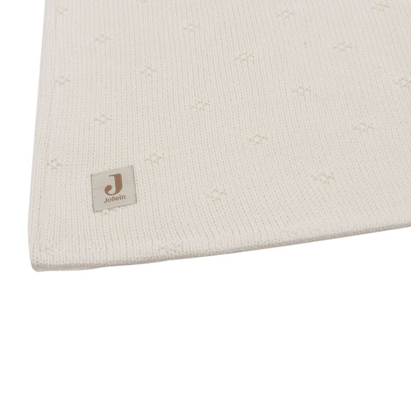 Jollein Cosy Knit Ledikantdeken - 100 x 150 cm - Ivory / Velvet