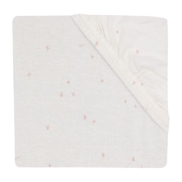 Jollein Twinkling Hoeslaken - 70/75 x 140/150 cm - Jersey - Wild Rose