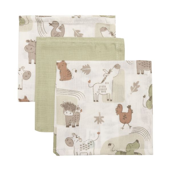 Jollein Hydrofiel Monddoekje - 3 Stuks - 31 x 31 cm - Barn Buddies Jollein Hydrofiel Monddoekje - 3 Stuks - 31 x 31 cm - Barn Buddies