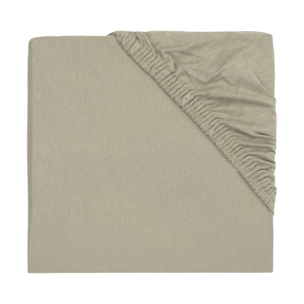 Jollein Juniorhoeslaken Jersey Olive Green 70 x 140/75 x 150 cm