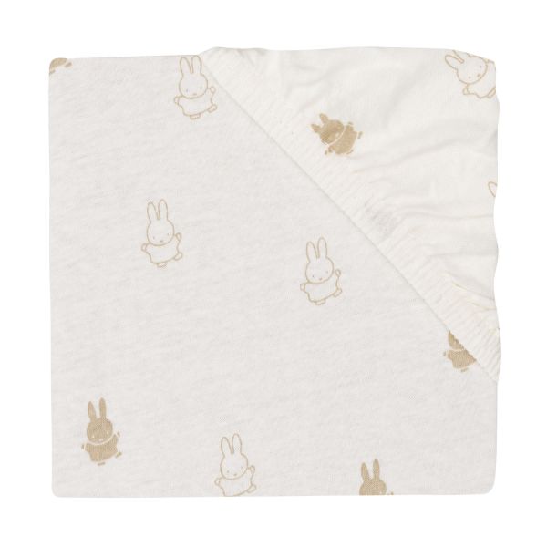 Jollein Wieghoeslaken Jersey Happy Miffy Nougat 40/50 x 80/90 cm Jollein Wieghoeslaken Jersey Happy Miffy Nougat 40/50 x 80/90 cm