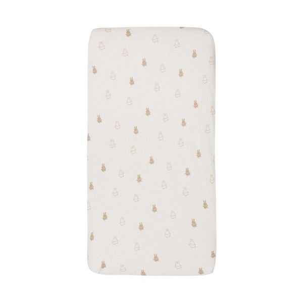 Jollein Ledikanthoeslaken Jersey Happy Miffy Nougat 60 x 120 cm Jollein Ledikanthoeslaken Jersey Happy Miffy Nougat 60 x 120 cm