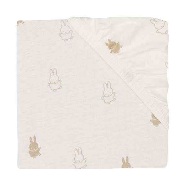 Jollein Ledikanthoeslaken Jersey Happy Miffy Nougat 60 x 120 cm Jollein Ledikanthoeslaken Jersey Happy Miffy Nougat 60 x 120 cm