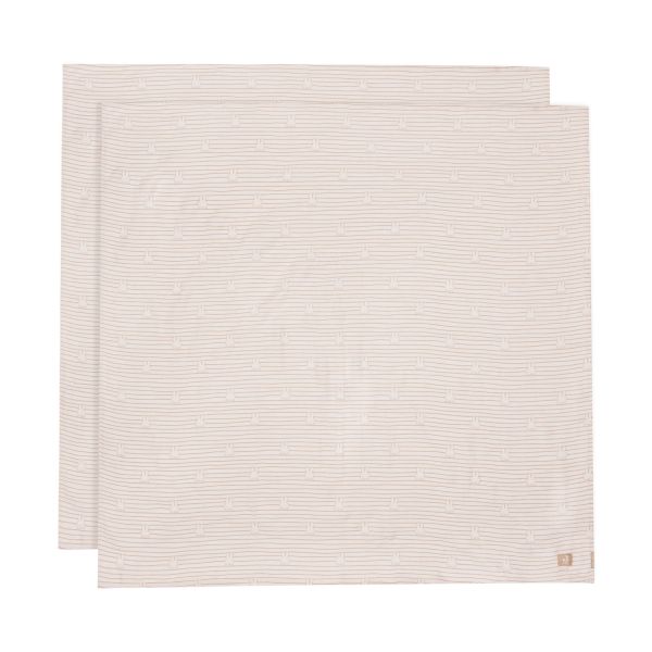 Jollein Multidoek Hydrofiel Large Miffy Stripe Biscuit 115 x 115 cm 2-Pack