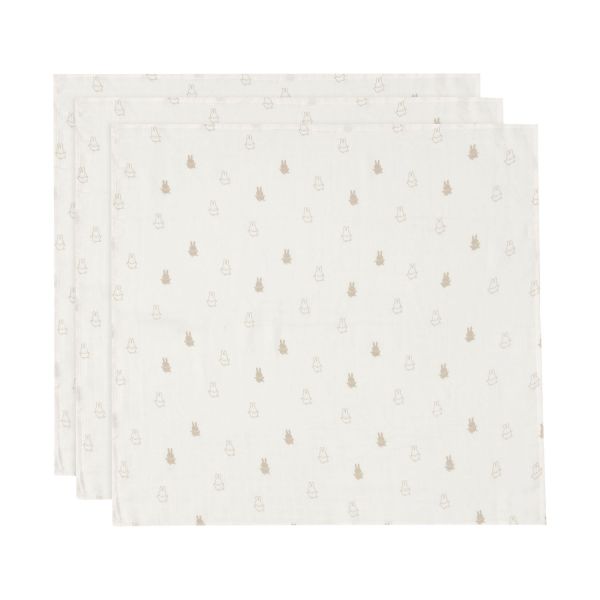 Jollein Multidoek Happy Miffy Nougat 70 x 70 cm 3-Pack