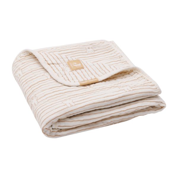 Jollein Wiegdeken Hydrofiel Miffy Stripe Biscuit 75 x 100 cm