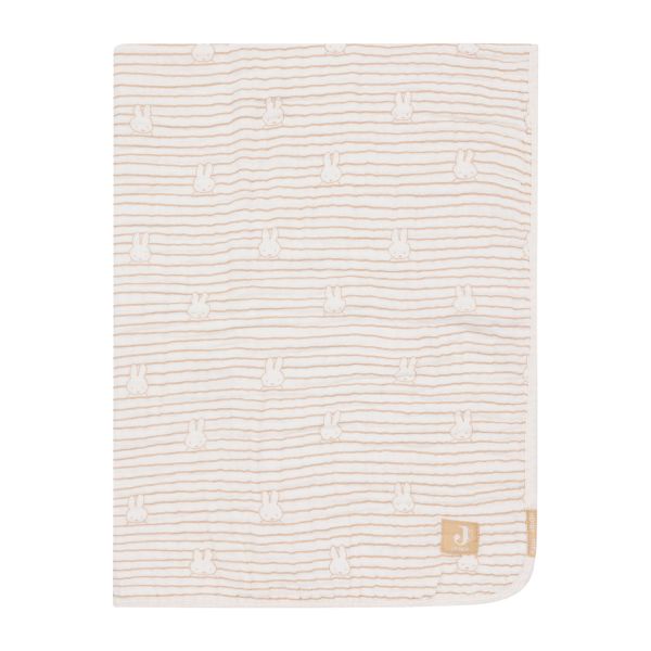 Jollein Wiegdeken Hydrofiel Miffy Stripe Biscuit 75 x 100 cm
