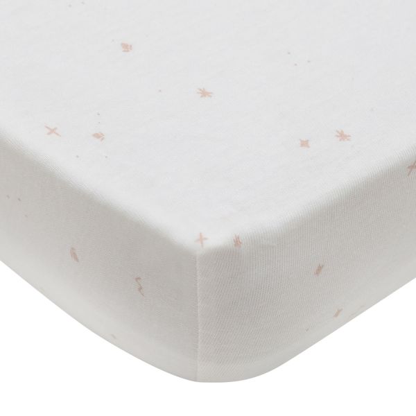 Jollein Twinkling Hoeslaken - 60 x 120 cm - Jersey - Wild Rose Jollein Twinkling Hoeslaken - 60 x 120 cm - Jersey - Wild Rose