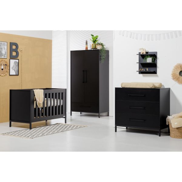 Interbaby Ledikant 60 x 120 - Commode 3 Laden- Hanglegkast 2-deurs Jupiter Interbaby Ledikant 60 x 120 - Commode 3 Laden- Hanglegkast 2-deurs Jupiter