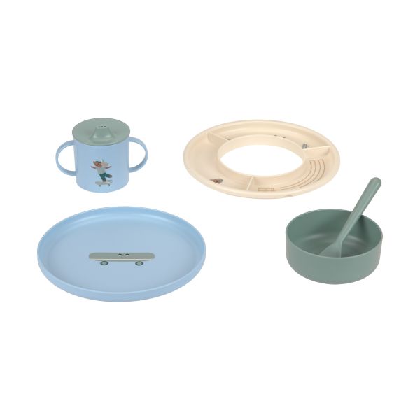 Lässig Tiny Team Eetset Stack & Snack - Blauw Lässig Tiny Team Eetset Stack & Snack - Blauw