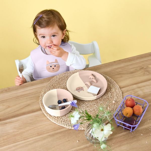 Lässig Tiny Team Cat Kommetje - Siliconen - Roze