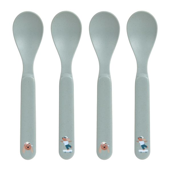 Lässig Tiny Team Dog Lepels - 4 Stuks - PP/Cellulose - Blauw Lässig Tiny Team Dog Lepels - 4 Stuks - PP/Cellulose - Blauw