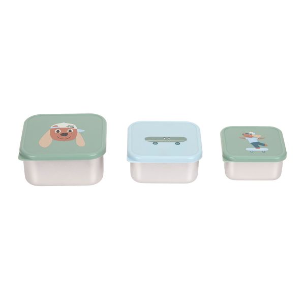 Lässig Tiny Team Dog Snackbox - 3 Stuks - Roestvrijstaal - Groen Lässig Tiny Team Dog Snackbox - 3 Stuks - Roestvrijstaal - Groen