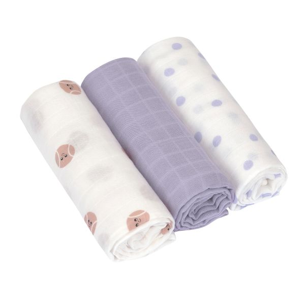 Lässig Tiny Team Swaddle - 3 Stuks - 80 x 80 cm - Heavenly Soft - Pastel Lilac Lässig Tiny Team Swaddle - 3 Stuks - 80 x 80 cm - Heavenly Soft - Pastel Lilac