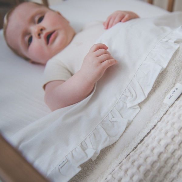 Koeka Ledikantdeken Wafel/Teddy Oslo Natural/Pebble 100 x 150 cm