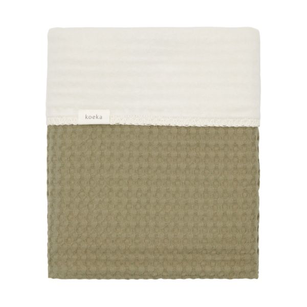Koeka Wiegdeken Cotton Fleece Wafel Amsterdam Moss 75 x 100 cm