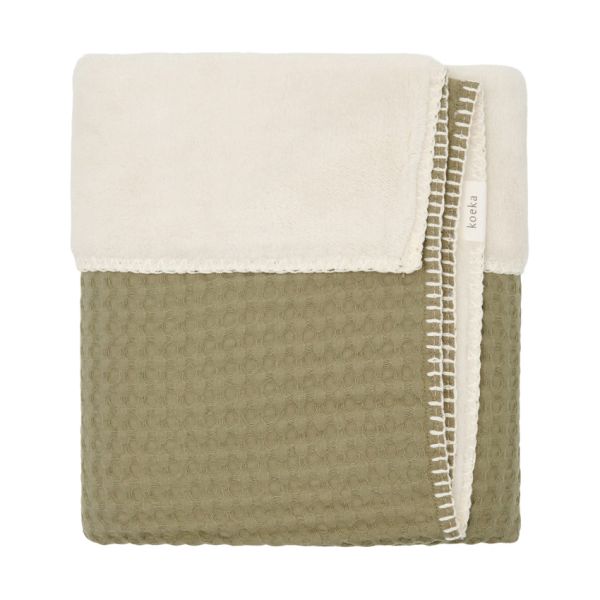 Koeka Ledikantdeken Wafel/Teddy Oslo Moss 100 x 150 Koeka Ledikantdeken Wafel/Teddy Oslo Moss 100 x 150