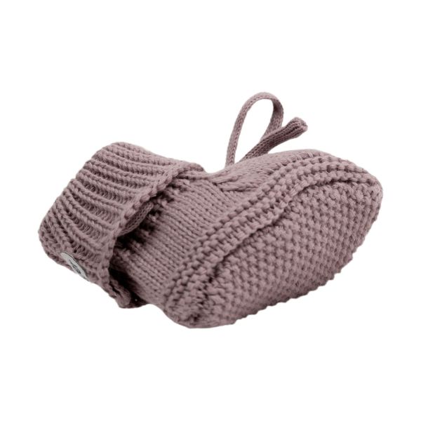Lodger Gebreide Slofjes Met Kabel - Maat 0-6 Mnd - Rose