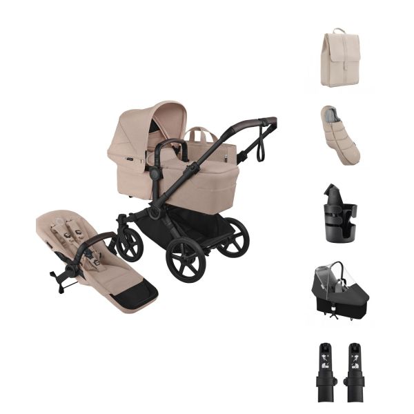Bugaboo Donkey 6 Single Kinderwagen 2-in-1 - Essentiël Bundel - Black/Desert Taupe Bugaboo Donkey 6 Single Kinderwagen 2-in-1 - Essentiël Bundel - Black/Desert Taupe