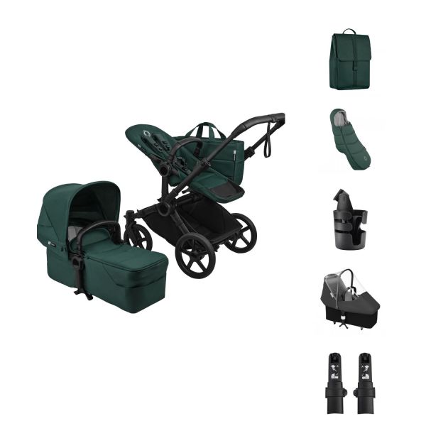 Bugaboo Donkey 6 Single Kinderwagen 2-in-1 - Essentiël Bundel - Black/Fern Green