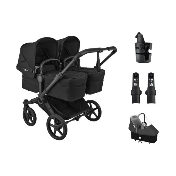 Bugaboo Donkey 6 Twin Essentiële Bundel - Black/Heritage Black Bugaboo Donkey 6 Twin Essentiële Bundel - Black/Heritage Black
