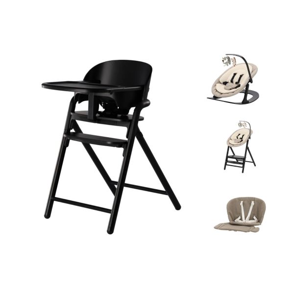 Qute Q-Sittle Eetstoel & Rocker - Full Black/Brown/Sand Qute Q-Sittle Eetstoel & Rocker - Full Black/Brown/Sand
