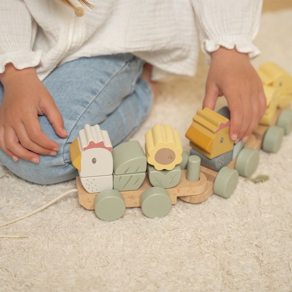 Little Dutch Blokkentrein Kip Little Farm FSC