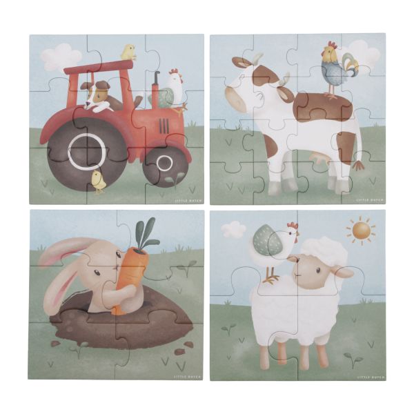 Little Dutch Puzzel 4-in-1 Little Farm FSC Little Dutch Puzzel 4-in-1 Little Farm FSC