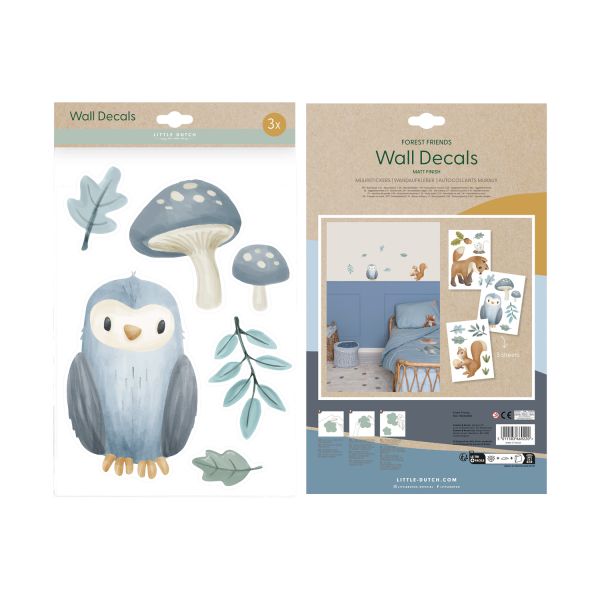 Little Dutch Muurstickers Forest Friends - 3x A4 Size Sheets Little Dutch Muurstickers Forest Friends - 3x A4 Size Sheets