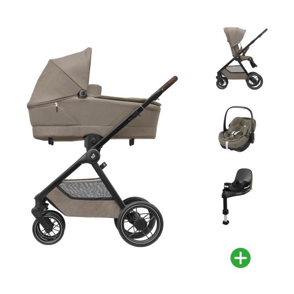 Maxi-Cosi Oxford+ V1 4-in-1 Kinderwagen Met Pebble 360 Pro2 Autostoel - Twillic Truffle Maxi-Cosi Oxford+ V1 4-in-1 Kinderwagen Met Pebble 360 Pro2 Autostoel - Twillic Truffle
