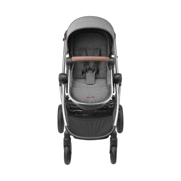 Maxi Cosi Kinderwagen 2 in 1 Zelia 3 Luxe Twillic Grey (Chrome frame & Brown Leather)