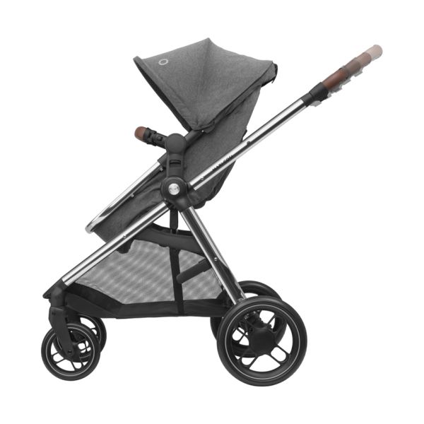 Maxi Cosi Kinderwagen 2 in 1 Zelia 3 Luxe Twillic Grey (Chrome frame & Brown Leather)