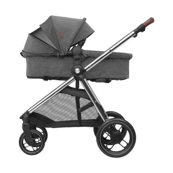 Maxi Cosi Kinderwagen 2 in 1 Zelia 3 Luxe Twillic Grey (Chrome frame & Brown Leather)