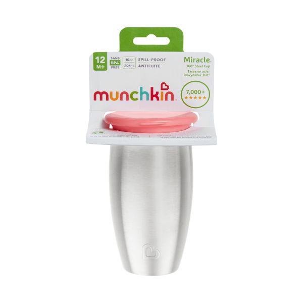 Munchkin Stainless Steel Miracle Sippy Cup - Pink
